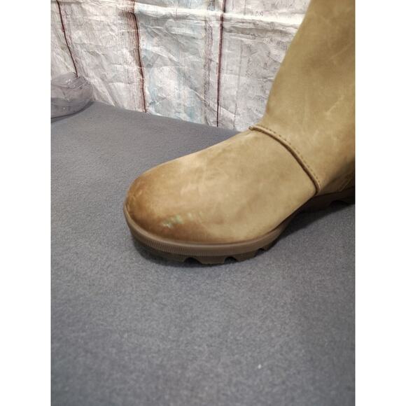 SOREL Joan of Arctic Wedge II Camel Tan Chelsea Leather Boots Women’s Size 8.5 - Picture 5 of 10